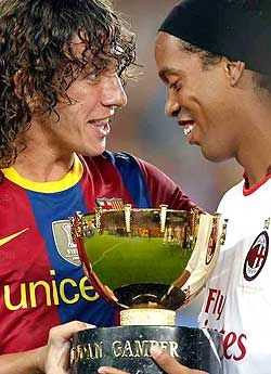 Puyol és a régi játszótárs, Ronaldinho
