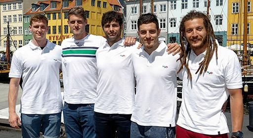 A Kolding új igazolásai (balról jobbra): Nicolas Lundbye Kristiansen, Morten Björnhauge, Antonio García Robledo, Niko Mindegía és Fabio Chiuffa (Forrás: kif.dk)