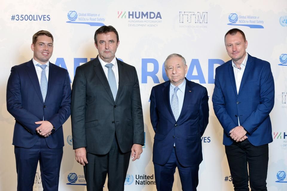 Weingartner Balázs, Palkovics László, Jean Todt és Szujó Zoltán a HUMDA jótékonysági eseményén 2021 júliusában