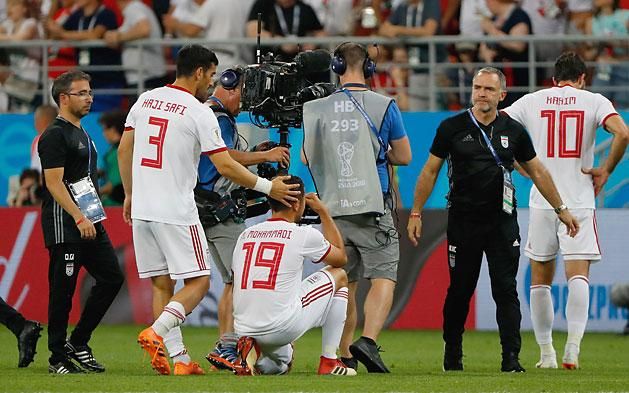Szomorú iráni játékosok – nagy lehetőséget szalasztottak el! (Fotó: AFP)