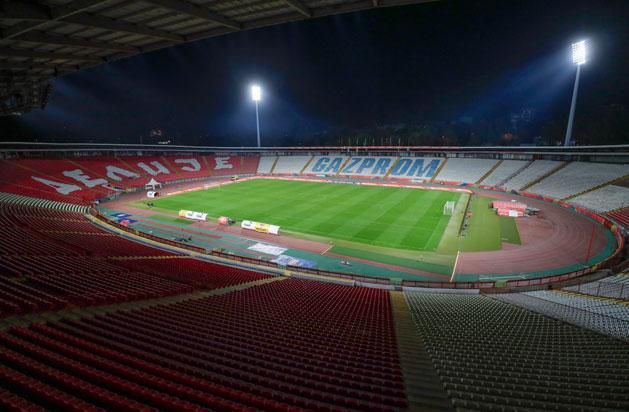 A Crvena Zvezda stadionja, itt rendezik az esti mérkőzést (Fotó: Szabó Miklós)