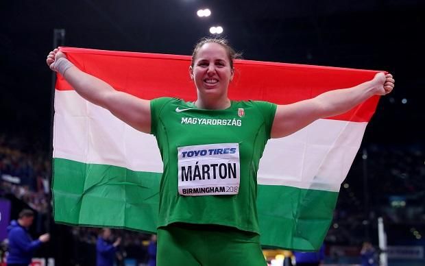 A súlylökő Márton Anita fedett pályán szerezte meg a sportág első magyar vb-címét (Fotó: Getty Images)