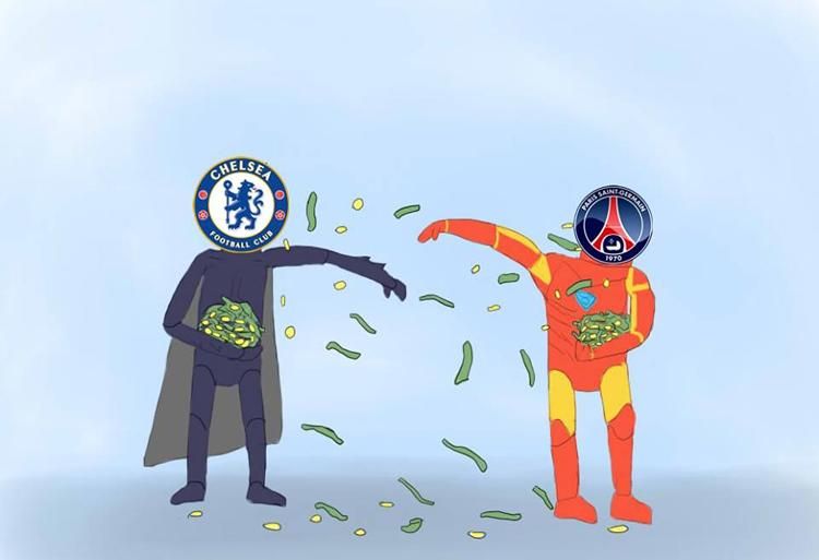 Pénzszórók párharca a PSG–Chelsea-n (Fotók: facebook.com/Troll.Football)