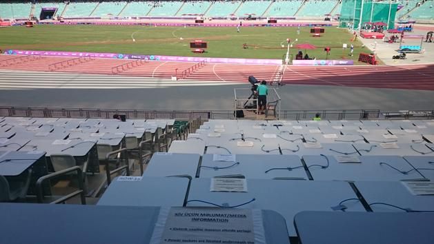 Médialelátó, Olimpiai Stadion, atlétika. A létszám 14 (Fotó: Marosi Gergely)