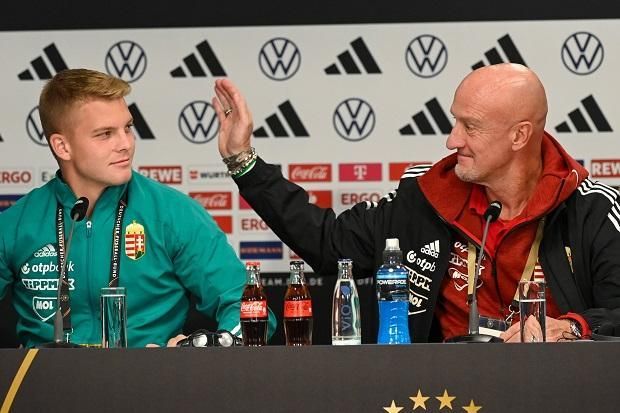 He has a great relationship with Marco Rossi - he even made him laugh at the press conference in Leipzig (Photo: MTI)