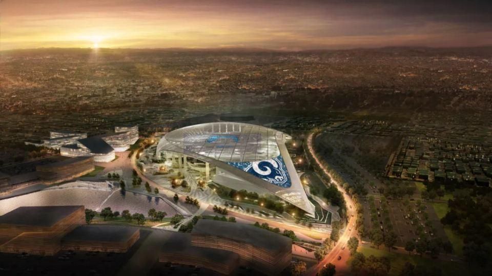 A Los Angeles Rams és a Los Angeles Chargers új stadionja (Fotó: thesun.co.uk)