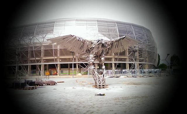 A sas leszállt a Fradi-stadionnál (Fotó: Kubatov Gábor Facebook-oldala)