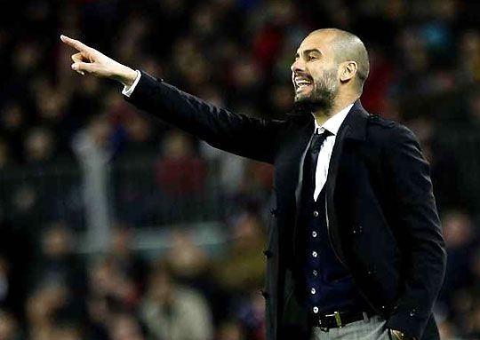 Guardiola 100. meccsén dirigálta a katalánokat (Fotó: Reuters)