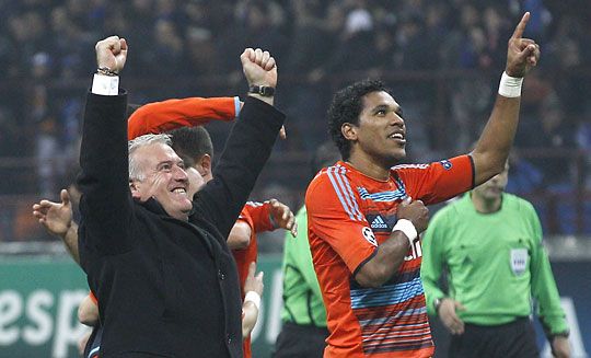 Didier Deschamps és Brandao öröme a lefújás után (Fotó: Reuters)