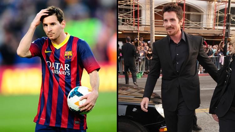 Lionel Messi és Christian Bale (forrás: hollywoodreporter.com)