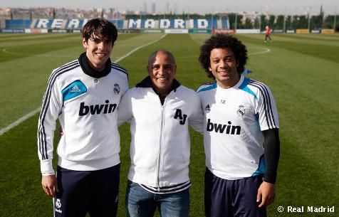 Brazil buli: Kaká, Roberto Carlos és Marcelo (Fotó: realmadrid.com)