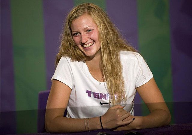 Petra Kvitová a wimbledoni döntőt követő sajtótéjékoztatón (Fotó: Action Images)