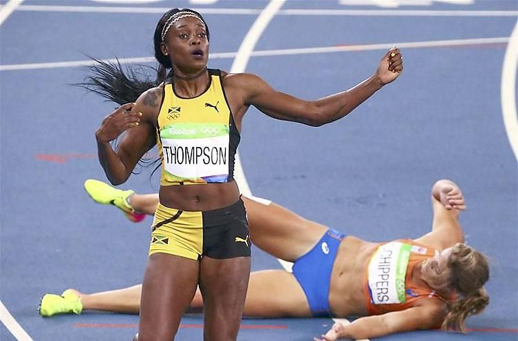 Elaine Thompson nyert 200 méteren, Dafne Schippers hiába vetődött (Fotó: Reuters)