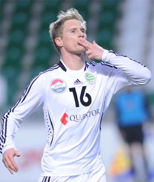 Tarmo Kink góljával szerzett vezetést a Győr Kaposváron (Fotó: Németh Ferenc-NS-archív)