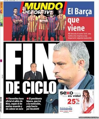 Egy korszak vége: José Mourinho a nyáron távozik a Real Madrid kispadjáról (Fotó: mundodeportivo.com)