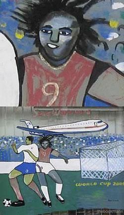 Egy vb-re vágyó lelkes trinidadi 
drukker ablakfestménye 2006-ból