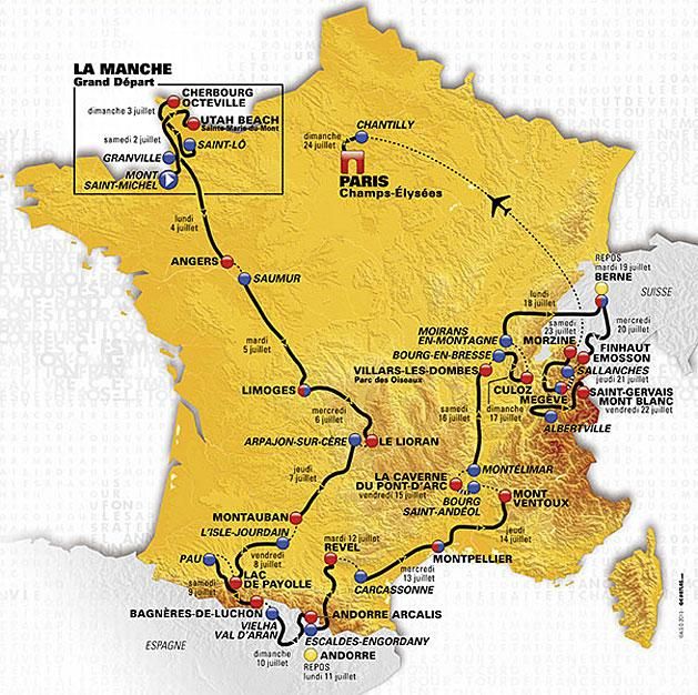A 2016-os Tour de France útvonala – az első hét még az Eb alatt lesz