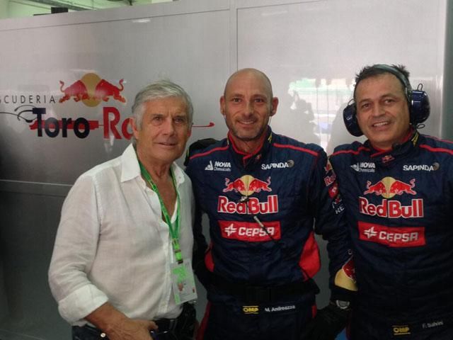 Agostini (balra) a Toro Rosso vendége volt a hétvége során (Fotó: twitter/ToroRossoSpy)