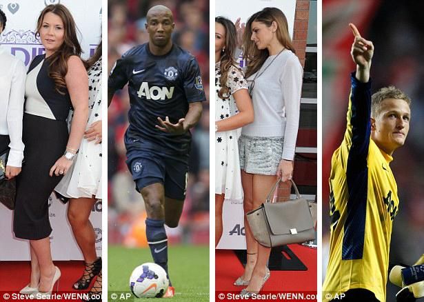 Nicky Pike, Ashley Young baránője, és Misse Beqiri, Anders Lindegaard (jobbra) barátnője (forrás: Daily Mail)