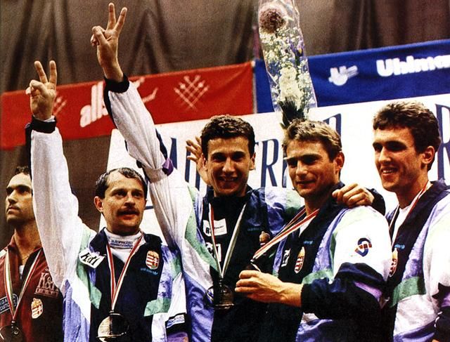 Az 1991-ben győztes kardcsapat (Nébald György, Bujdosó Imre, Szabó Bence, Abay Péter, Köves Csaba)
