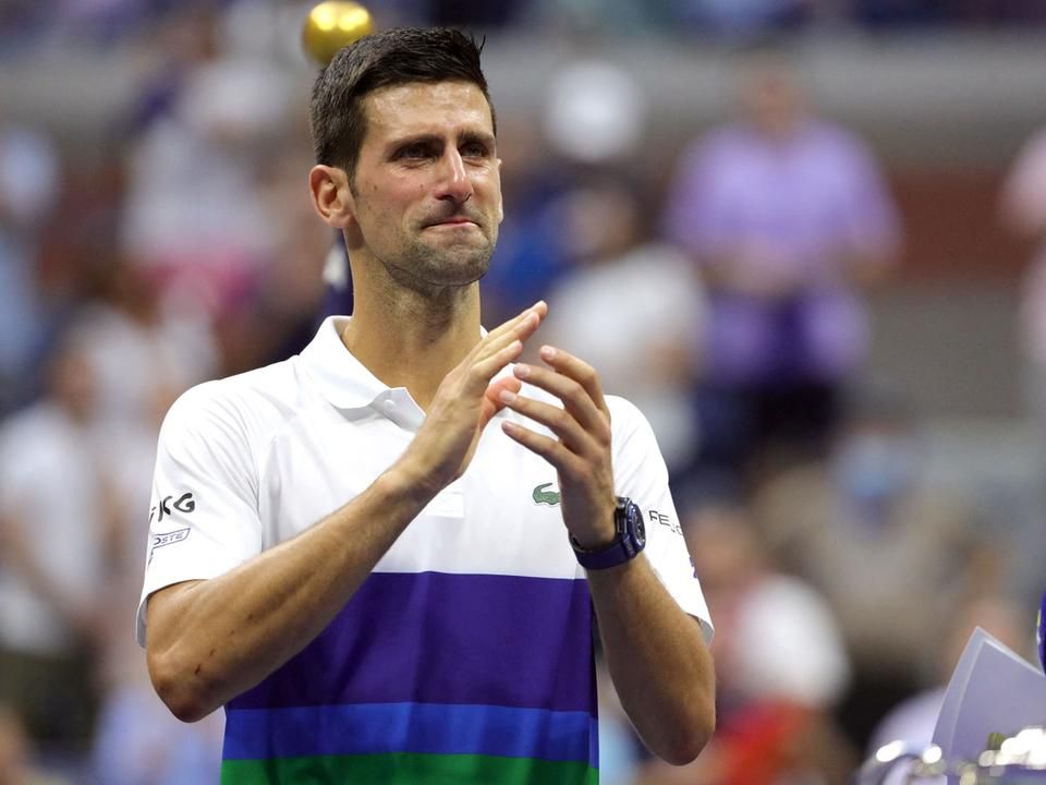 Novak Djokovics nemcsak a mérkőzés után, hanem már aközben is elérzékenyült (Fotó: AFP)