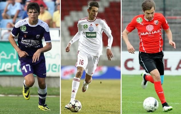 A szezon legjobb fiatal játékosa cím jelöltjei: Kitl Miklós (KTE), Balogh Norbert (DVSC)és Márkvárt Dávid (Pécs)
(Fotó: NS-montázs)