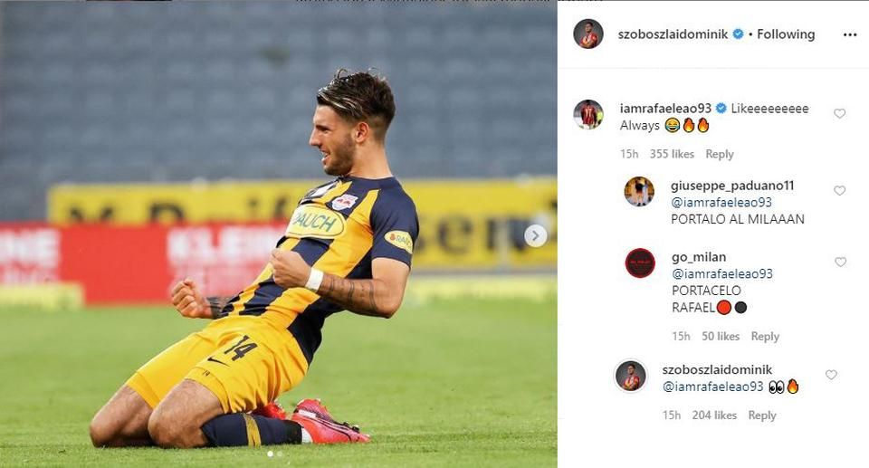 Lavinát indított el a Milan játékosa (Fotó: Instagram)