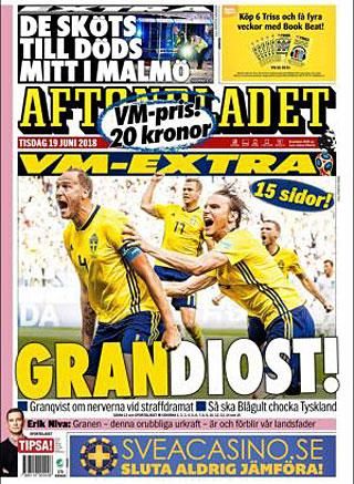 Az Aftonbladet a svéd győzelmet ünnepli