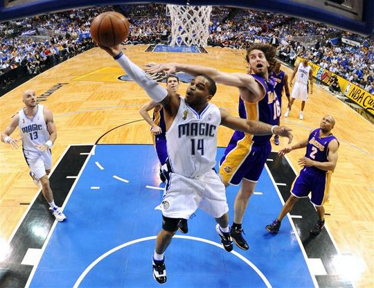 Jameer Nelson a levegőben - szokás szerint ziccer a vége (Fotó: Reuters)