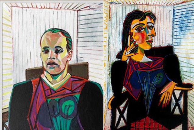 Andrés Iniesta, Pablo Picasso: Dora Maar című képén (Fotó: metro.co.uk)