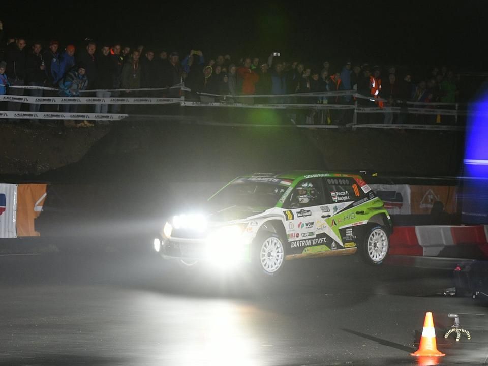 A magyar bajnok Vincze Ferenc tizedmásodpercre azonos időt autózott az Európa-bajnoki címvédő Alekszej Lukjanjukkal  (Fotó: Rally Hungary)