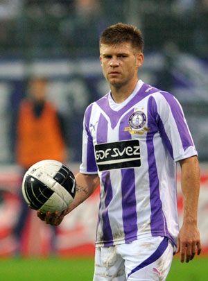 Böőr Zoltán már az Újpest színeiben 
szerepel Debrecenben (Fotó: Németh Ferenc)