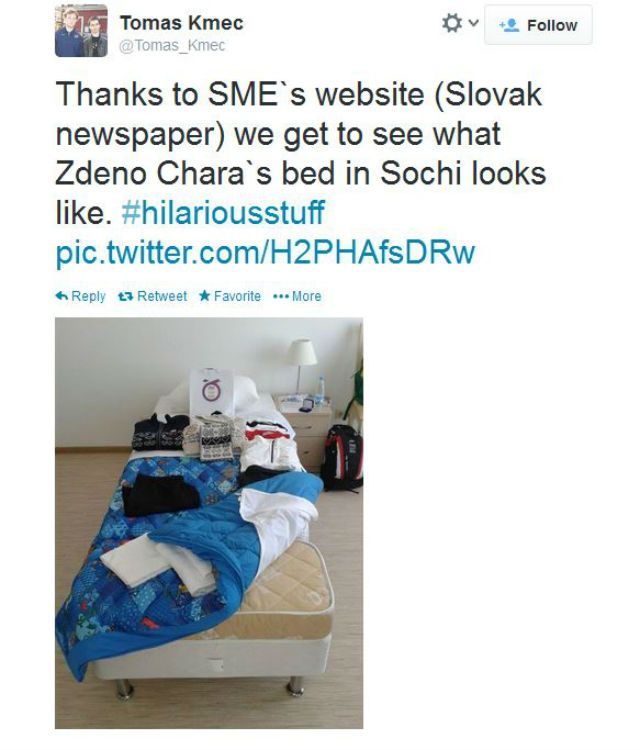 Ebben az ágyban fog aludni Zdeno Chára a téli olimpia alatt
