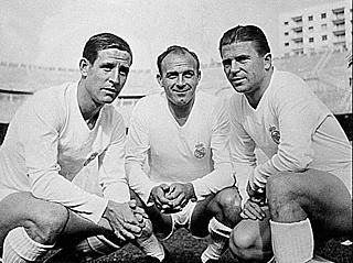 Raymond Kopa, Alfredo Di Stéfano és Puskás Ferenc