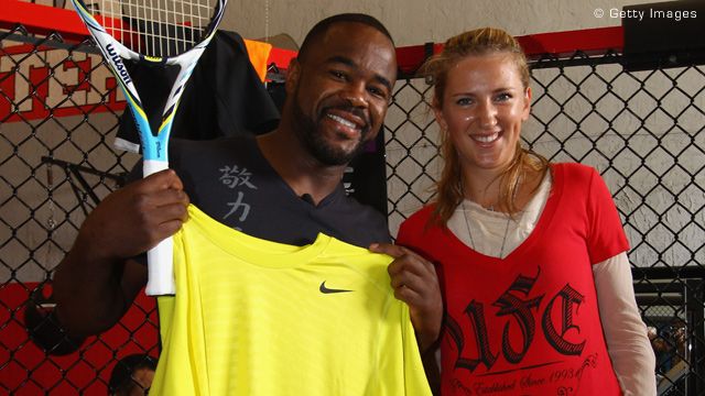 Viktorija Azarenka és Rashad Evans (Fotók: wtatennis.com)