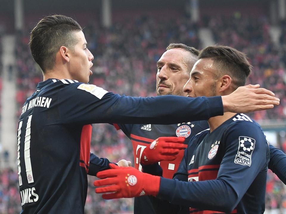 James és Ribéry lőtték a Bayern góljait (Fotó: AFP)