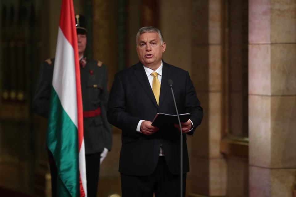 Orbán Viktor beszéddel köszöntötte a sportolókat, majd fogadásra hívta őket a Karmelita kolostorba (Fotó: Tumbász Hédi)