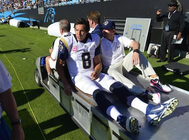 Sam Bradford már az előszezonban súlyos sérülést szenvedett – megpecsételve ezzel a Rams idényét (Fotó: Reuters)