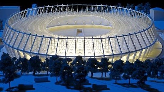 A kijevi Olimpiai Stadion terve (Fotó: UEFA)