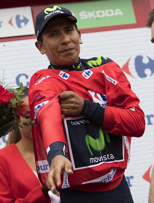 Nairo Quintana pirosba öltözött (Fotó: AFP)
