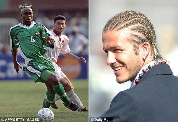 Taribo West és David Beckham (forrás: Daily Mail)