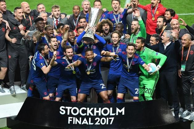 A Manchester United ünnepelhetett Stockholmban (Fotó: AFP)