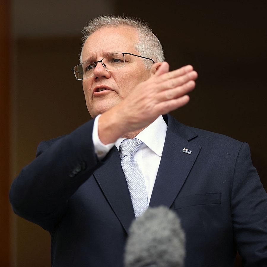 Scott Morrison ausztrál miniszterelnök támogatja Alex Hawke döntését (Fotó: AFP)