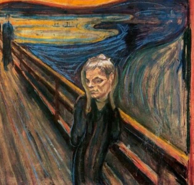 Edvard Munch festménye Tom Bradyvel (Fotó: Twitter)