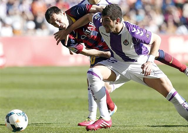 A Valladolid keményen és fegyelmezetten védekezett a Barca ellen, nem maradt el a jutalma (Fotó: Reuters)