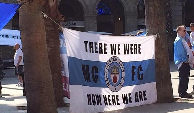Manchester City-drukkerek Barcelonában