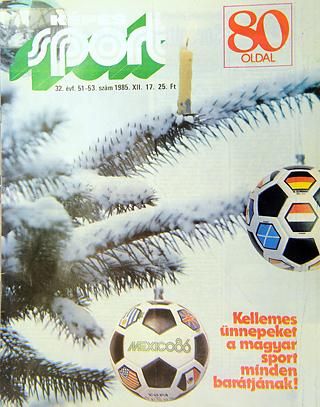 A Képes Sport 1985-ös karácsonyi számának címlapja 
– négy oldalon faggatták Nyílt (Fotó: NS-archív)