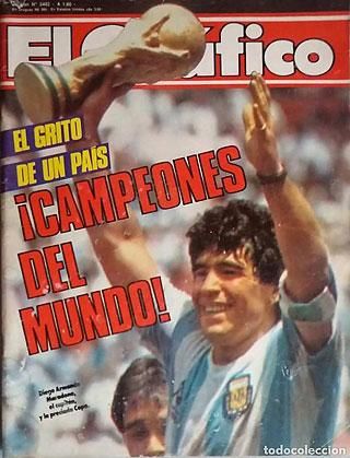 Diego Maradona a világbajnoki trófeával