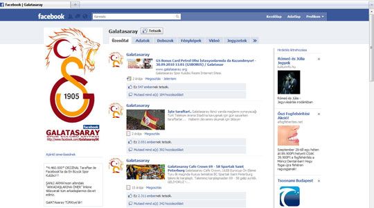 A török klub is kihasználja a Facebook népszerűségét