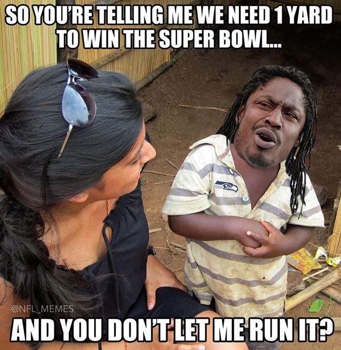 Szóval azt mondjátok, hogy egy yard kell a Super Bowl-győzelemig, és nem hagyjátok, hogy megfussam? (Fotó: NFL Memes)